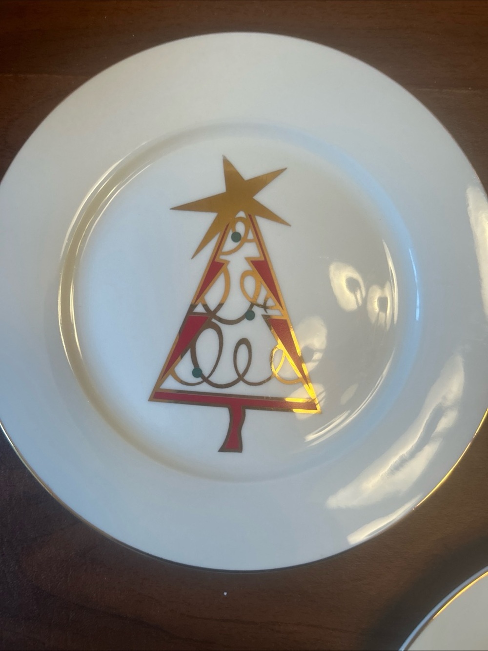 Pier 1 Christmas Tree Porcelain Dessert/Salad Plates 7.5" Set of 5 - Picture 3 of 8
